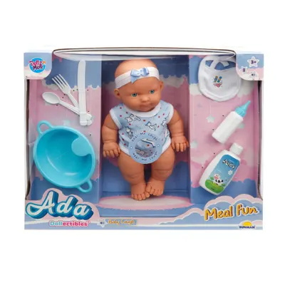 Set papusa bebelus Ada cu accesorii, Dollz n More, 23 cm, Albastru