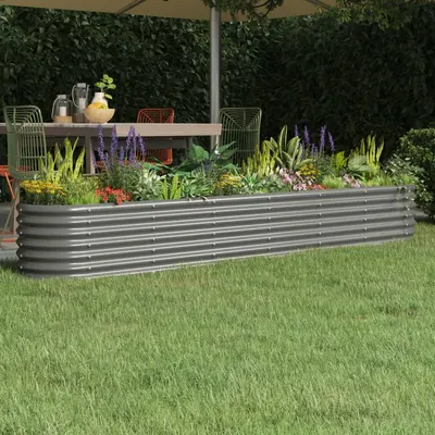 vidaXL Strat înălțat grădină gri 260x40x36cm oțel galvanizat