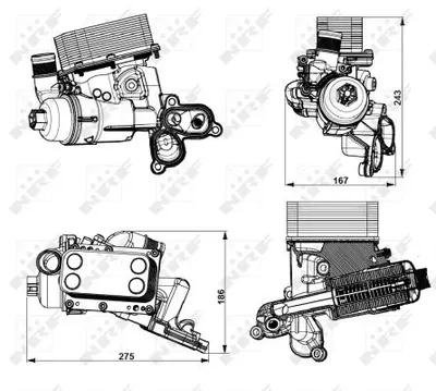 Termoflot radiator ulei (69x57x139, cu capac filtru ulei; cu garnitura) NISSAN PRIMASTAR, QASHQAI I, X-TRAIL; OPEL VIVARO A; RENAULT ESPACE IV, GRAND SCENIC II, GRAND SCENIC III, KOLEOS I, LAGUNA 2.0D
