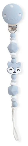 Clemă pentru suzetă din silicon Saro Baby - Foxy, albastru