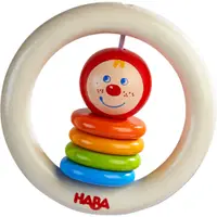 Jucărie de lemn pentru bebeluși Haba - Clovnul colorat