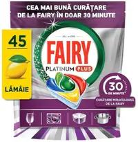 Tablete pentru mașina de spălat vase Fairy - Platinum Plus, 30 Мinute Miracle, 45 buc