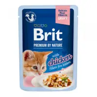 Hrana umeda pentru pisici Brit Premium Delicate Kitten cu pui 85 gr