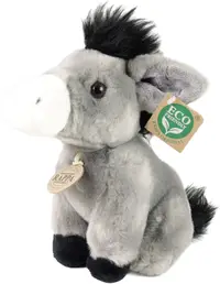 Jucărie de pluș Rappa Eco Friends - Măgar, așezat, 18 cm