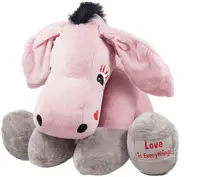 Jucărie de pluș Amek Toys - Donkey, roz, 60 cm