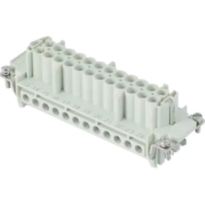 Insert pentru conector Mama - 104X27 - 16P + 2P (AUX) + E 16A 830V / 8kV / 3 - ȘURUB CONNECTION - CU PLATE - GRI