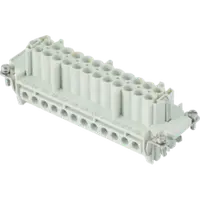 Insert pentru conector Mama - 104X27 - 16P + 2P (AUX) + E 16A 830V / 8kV / 3 - ȘURUB CONNECTION - CU PLATE - GRI