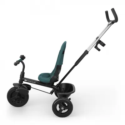 Tricicleta pentru copii KinderKraft Aston 2 Plus Green, rotatie 360, maner reglabil, greutate admisa 25 kg
