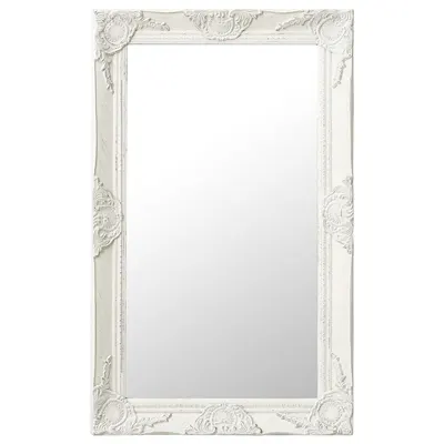 vidaXL Oglindă de perete în stil baroc, alb, 50 x 80 cm