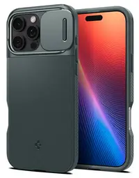 Husă Spigen - Optik Armor, iPhone 16 Pro, MagSafe, verde