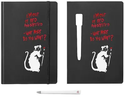 Carnețel Pininfarina Banksy Collection - Rat Black, A5, cu creion interminabil Primina
