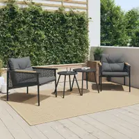 Gossi set mobilier de balcon, 4 piese, cu perne, negru, otel