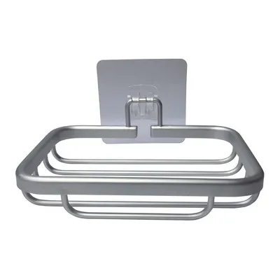 Săpunieră argintiu-lucios autoadezivă din metal Filaire Aluminium – douceur d'intérieur