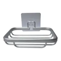 Săpunieră argintiu-lucios autoadezivă din metal Filaire Aluminium – douceur d'intérieur