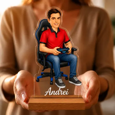 Caricatura Gamer - Statueta Personalizata tip Trofeu