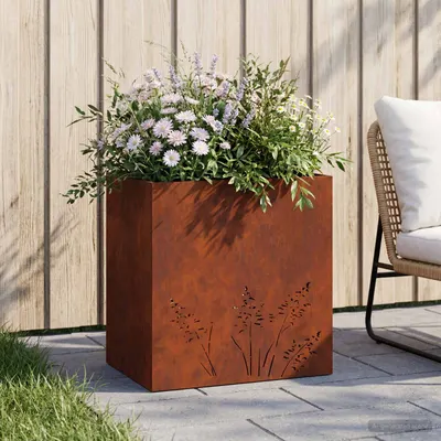 vidaXL Vază pentru Grădină Ruginit 50 x 30 x 49 cm