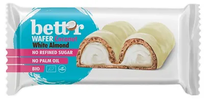 Baton bio tip napolitană cu cremă de cocos, 33 g, Bett'r.