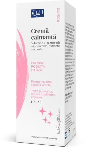 Crema calmanta pentru tenuri cu roseata difuza Q4U, 40ml, Tis Farmaceutic