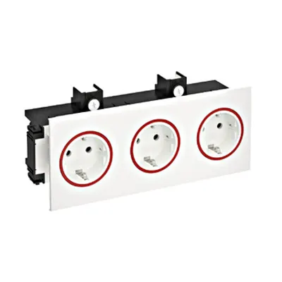 Priza date tripla pt.canal parapet SIGNA,RAL9010 alb
