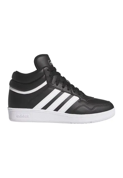 Pantofi sport mid-high de piele ecologica Hoops 4.0 - Negru/Alb optic