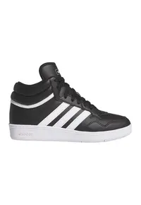 Pantofi sport mid-high de piele ecologica Hoops 4.0 - Negru/Alb optic