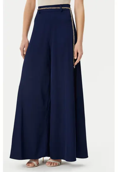 Pantaloni dama - 305318183 - Poliester - Albastru - Albastru