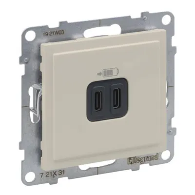 Incarc USB dublu, Tip C+C, iVoar