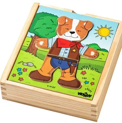 Puzzle din lemn Woody - Catelul Jaff