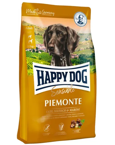 HAPPY DOG Supreme Piemonte hrana uscata caini adulti, cu rata, castane si peste 10 kg