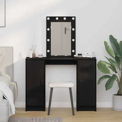 vidaXL Masă de Machiaj Negru 102 x 33 x 135 cm Lemn prelucrat