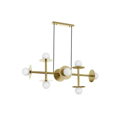 Lampa suspendata PIELO Opal Sticla Alama aurie Aluminiu LED G9 8x5 Wat 230 Volt IP20 Fara bec
