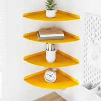 vidaXL Raft Suspendat pentru Colț 4 buc. Galben muștar 30 x 30 x 2 cm
