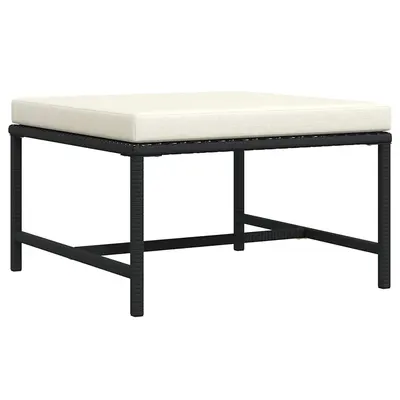 vidaXL Taburet modular cu pernă, negru, poliratan