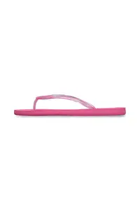 Papuci flip-flop cu aspect stralucitor Luminatas - Alb/Roz