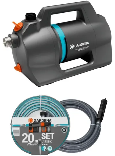 Pompa de grădină Gardena - 5200 Silent set 09085-20, 600 W, 5300 l/h, cu furtunuri