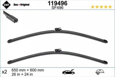 Lamela stergator fata (2 buc) Visioflex 650 600mm potrivit MERCEDES SPRINTER 3,5-T (B907), SPRINTER 3,5-T (B907, B910), SPRINTER 3-T (B907), SPRINTER 3-T (B910) 02.18