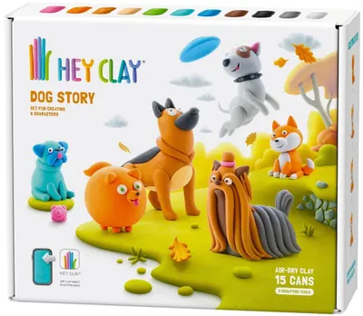 Trusă de modelat argilă Hey Clay - Povești cu câini