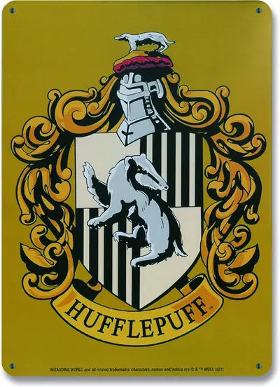 Placă metalică Logoshirt Movies: Harry Potter - Hufflepuff