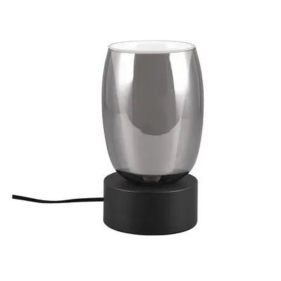 Veioză negru-argintiu cu abajur din sticlă (înălțime 24 cm) Barret – Trio Select