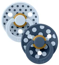 Suzete Bibs - Colour Studio Polka Baby, 0-6 luni, 2 bucăți, Blue/Steel Blue