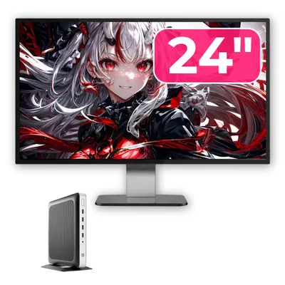Pachet PC Second Hand HP T630 Thin Client, AMD GX-420GI 2.00GHz, 8GB DDR4, 32GB SSD Flash + Monitor 24"