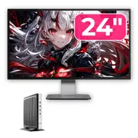 Pachet PC Second Hand HP T630 Thin Client, AMD GX-420GI 2.00GHz, 8GB DDR4, 32GB SSD Flash + Monitor 24"