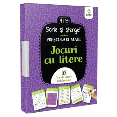 Jocuri cu litere, Prescolari mari, Scrie si sterge