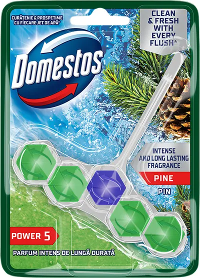 Odorizant de toaletă Domestos - Power 5 Pine, 50 g