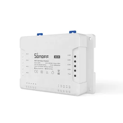 Sonoff Smart 4 canale releu inteligent cu releu Wi-Fi comutator de curent alb (4CHR3)