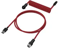Cablu pentru tastatură HyperX – Coiled Cable, 1.37 m, roșu/negru
