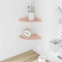 vidaXL Raft Suspendat pentru Colț 2 buc. Roz 18 x 18 x 2 cm