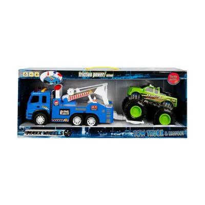 Set camion transportor cu masina de teren, Maxx Wheels