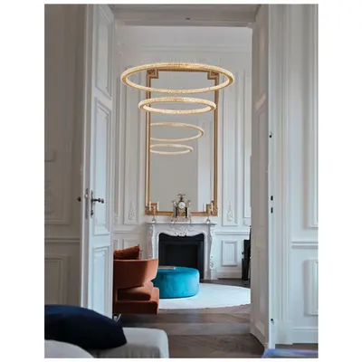 Lampa suspendata CILION Alama aurie Aluminiu & Acrylic LED 56W 230V 3555Lm 2926K IP20 Triac Dimabil