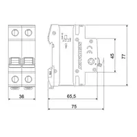Comutator principal modular 32A, 2-poli